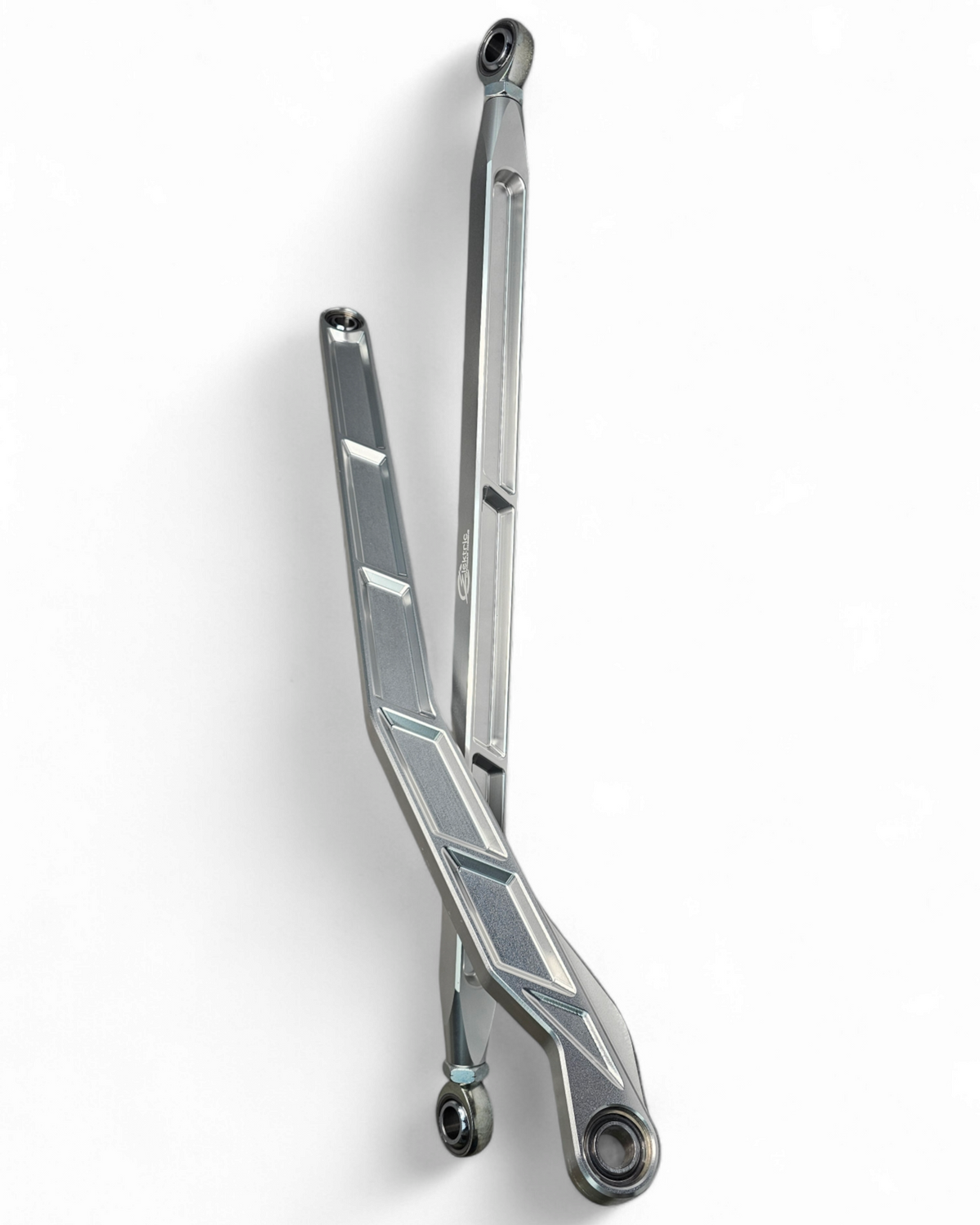 Teflon-coated uni-ball detail on Polaris RZR clear high clearance radius rods