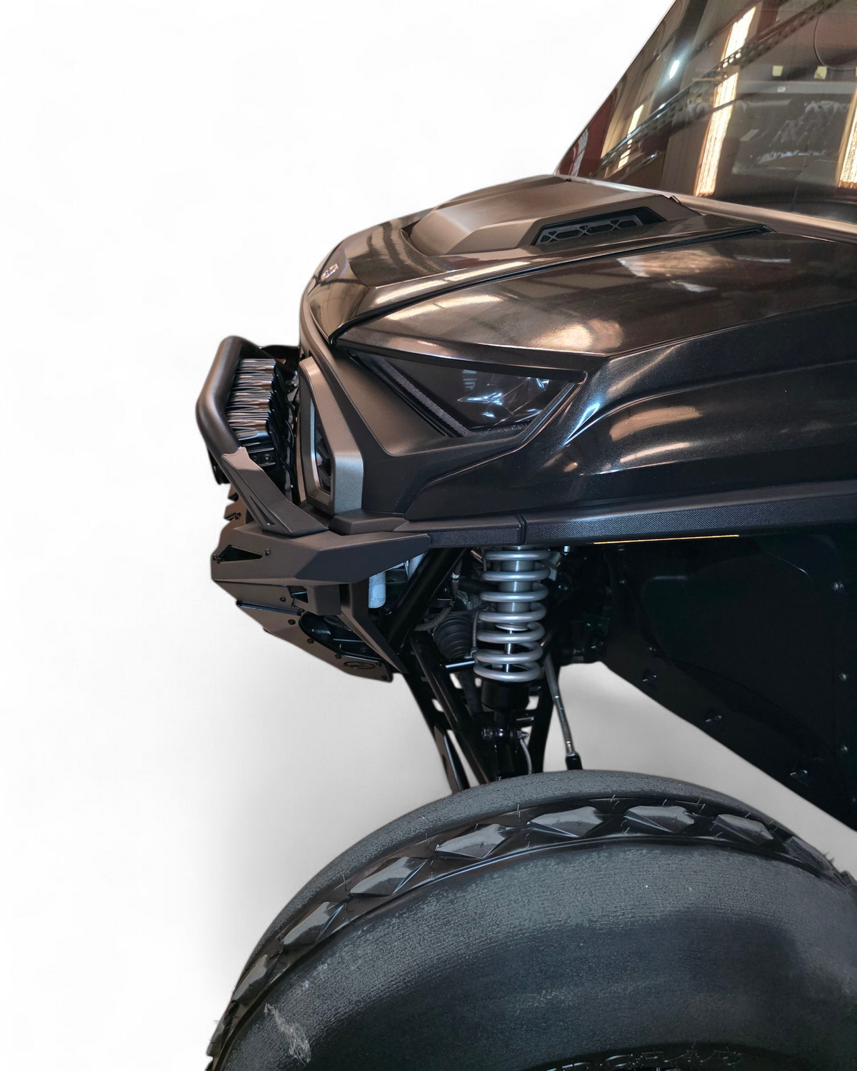 Polaris Ranger 1500 XD Volt front winch bumper shown solo displaying full laser-welded construction and D-ring
