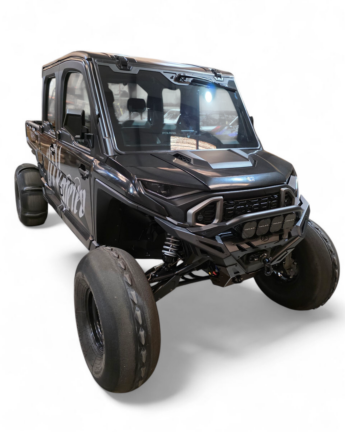 Universal light mount location on Polaris Ranger 1500 XD Volt front winch bumper
