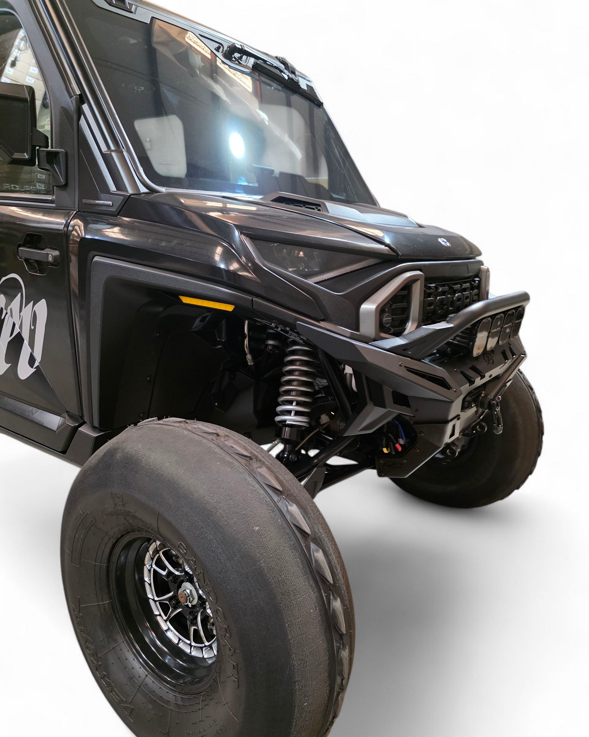 Precision laser-welded seam detail on Polaris Ranger 1500 Volt front winch bumper