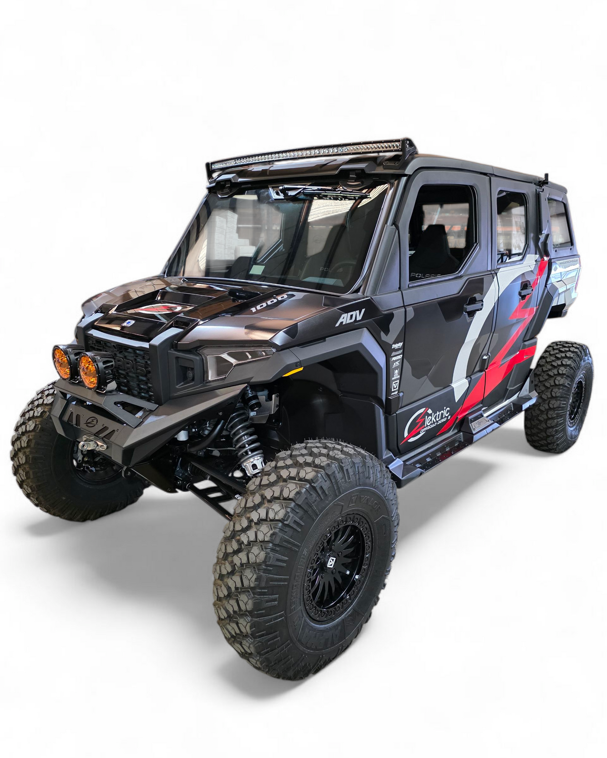 Interchangeable top hoop detail on Polaris Xpedition HDX Front Winch Bumper standard small hoop configuration