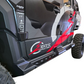 Built-in step with grip plating detail on Polaris Xpedition Volt rock steps