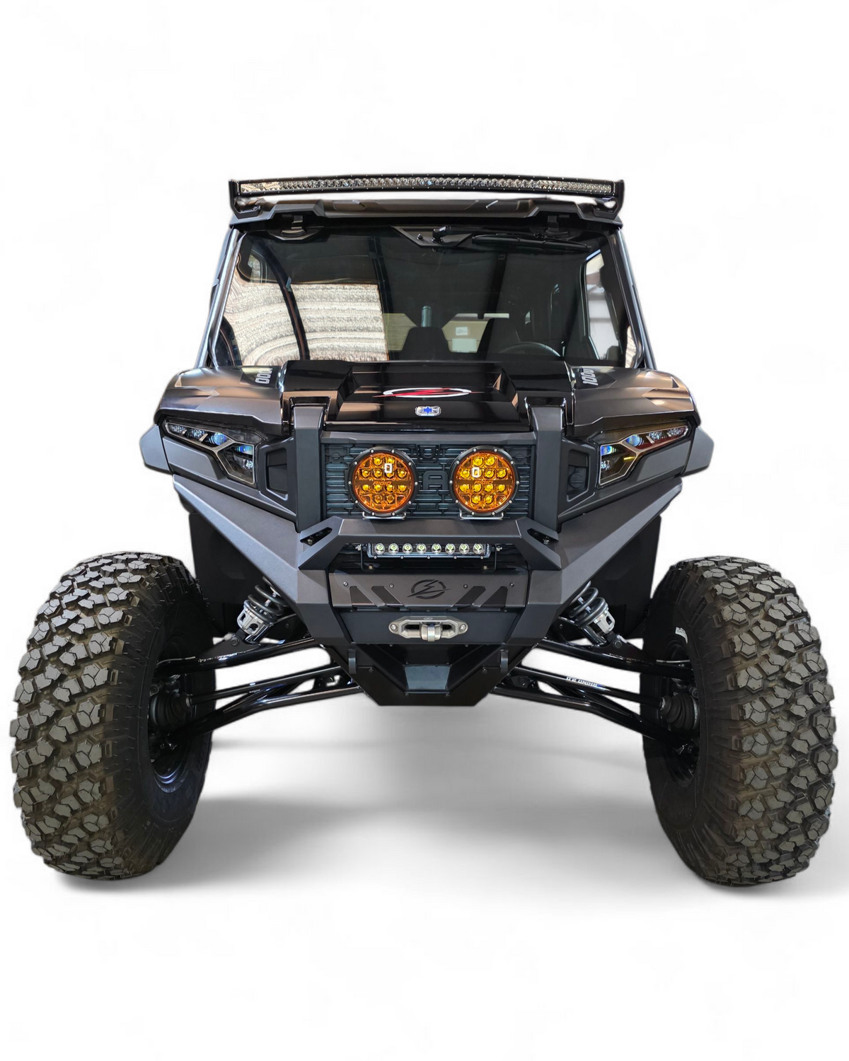 Bolt-on mounting point detail on Polaris Xpedition HDX Front Winch Bumper showing factory attachment