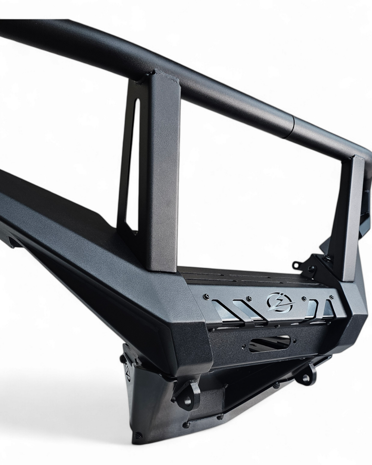 Overhead view of Polaris Xpedition HDX Front Bumper with brush guard showing layout