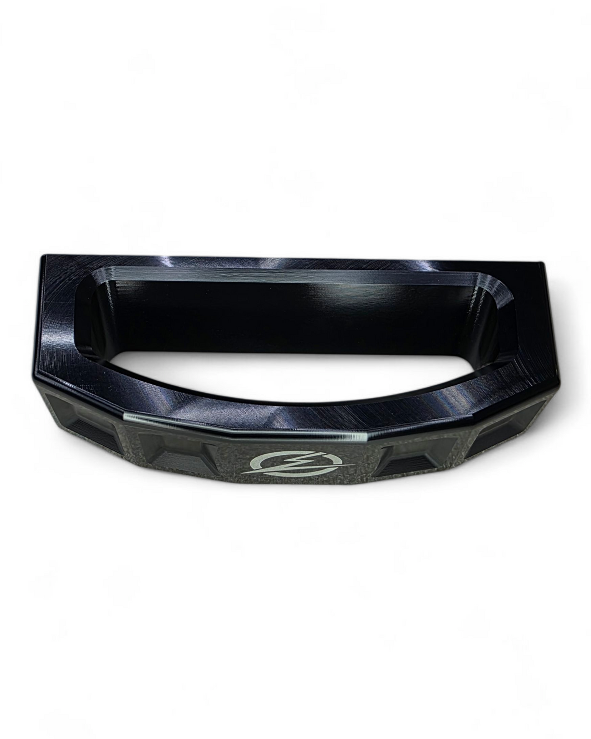 Polaris Xpedition billet rear glass handle showing machined construction and black anodized finish
