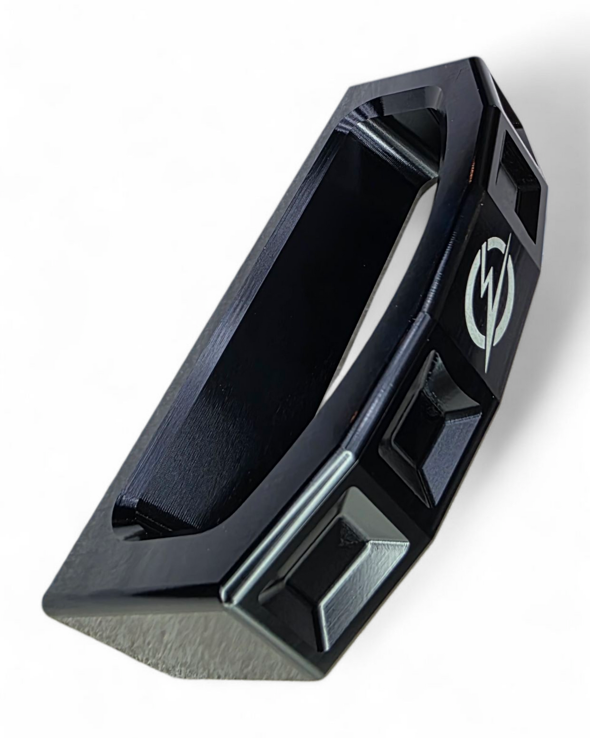 Rear Glass Grab Handle in anodized black billet aluminum installed on 2024 Polaris Xpedition rear glass