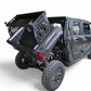 Polaris Xpedition Volt bed rack shown loaded with fuel cans and recovery gear