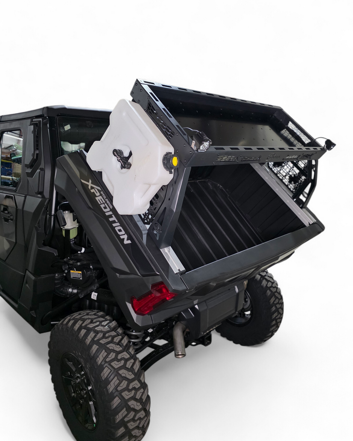 RotopaX and accessory mounting holes on Polaris Xpedition Volt bed rack
