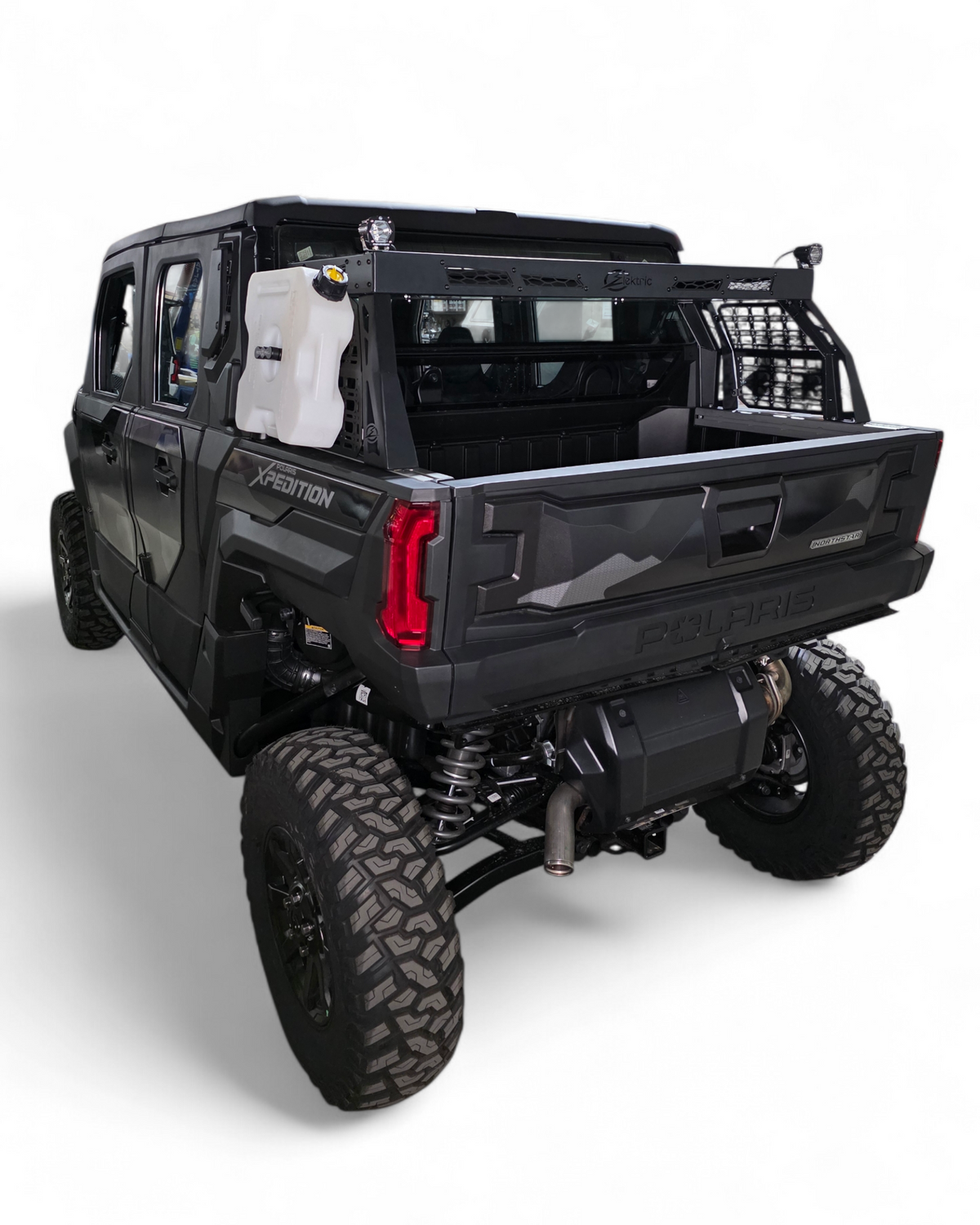 Wiring pass-through holes on Polaris Xpedition Volt bed rack