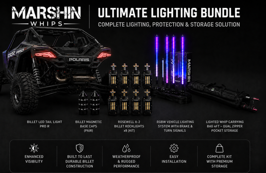 Polaris RZR Pro R RGBW LED Lighting Combo Kit | Whips & Rock Lights