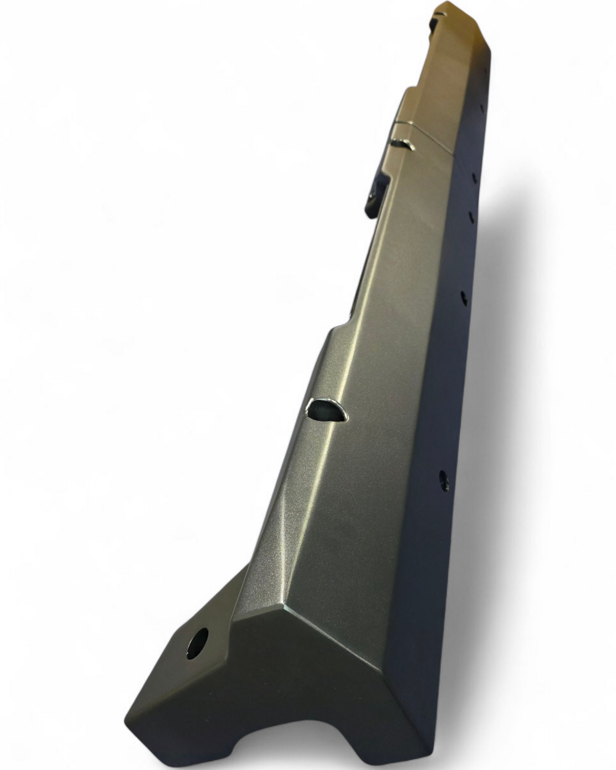Grip plating step detail for rear passenger entry on Polaris Xpedition rock steps
