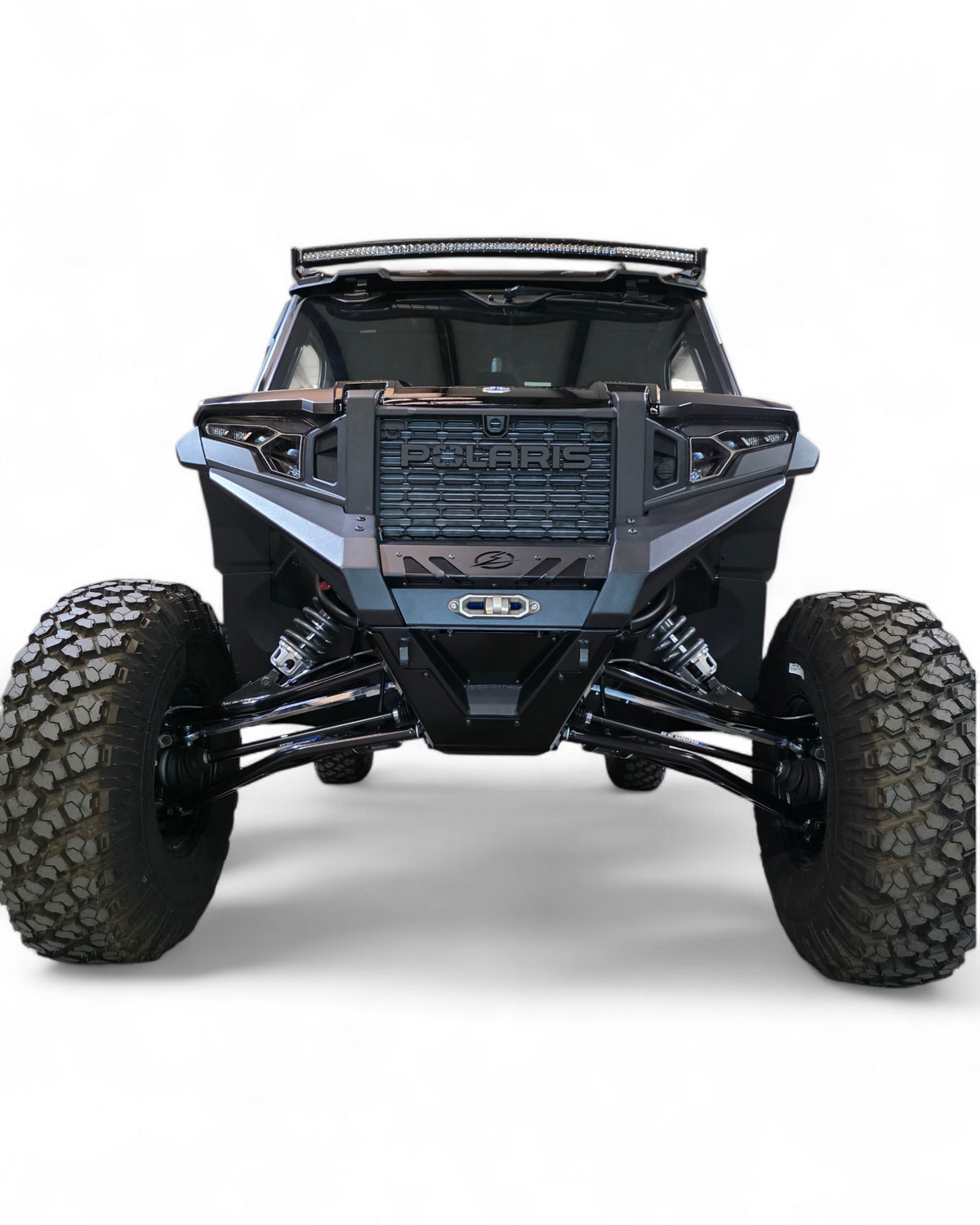 Polaris Xpedition HDX Front Winch Bumper shown solo displaying steel construction and two-tone finish