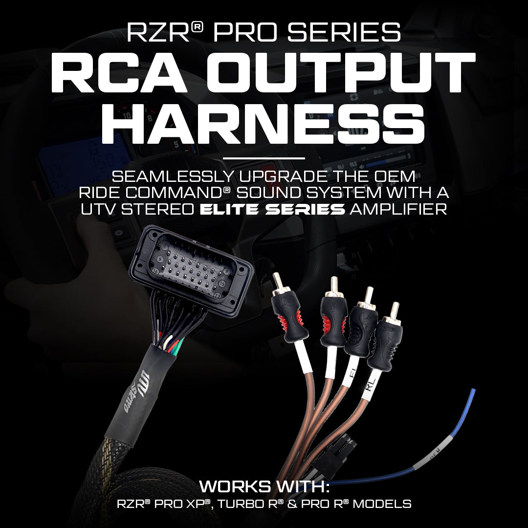 UTV Stereo RCA output harness for RZR Pro series vehicles