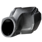 Black molded plastic subwoofer enclosure