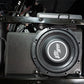 UTV Stereo Low Pro subwoofer installed in a vehicle frame