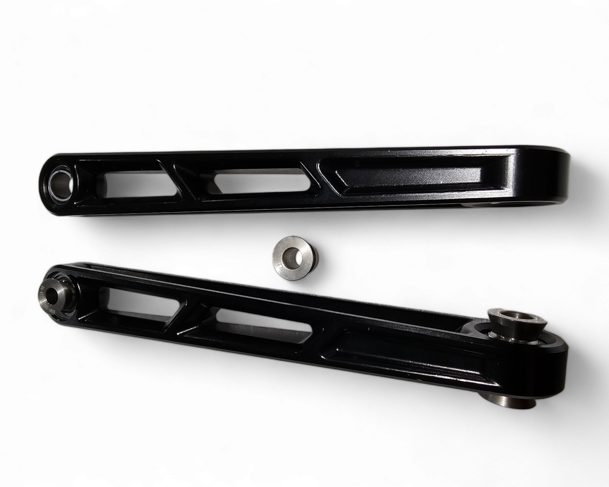 Black hard anodized finish on Polaris RZR Pro R front sway bar link