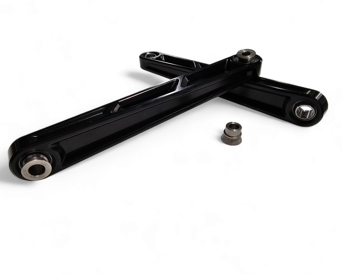 Polaris RZR Pro R Turbo R black billet front sway bar links shown as a pair