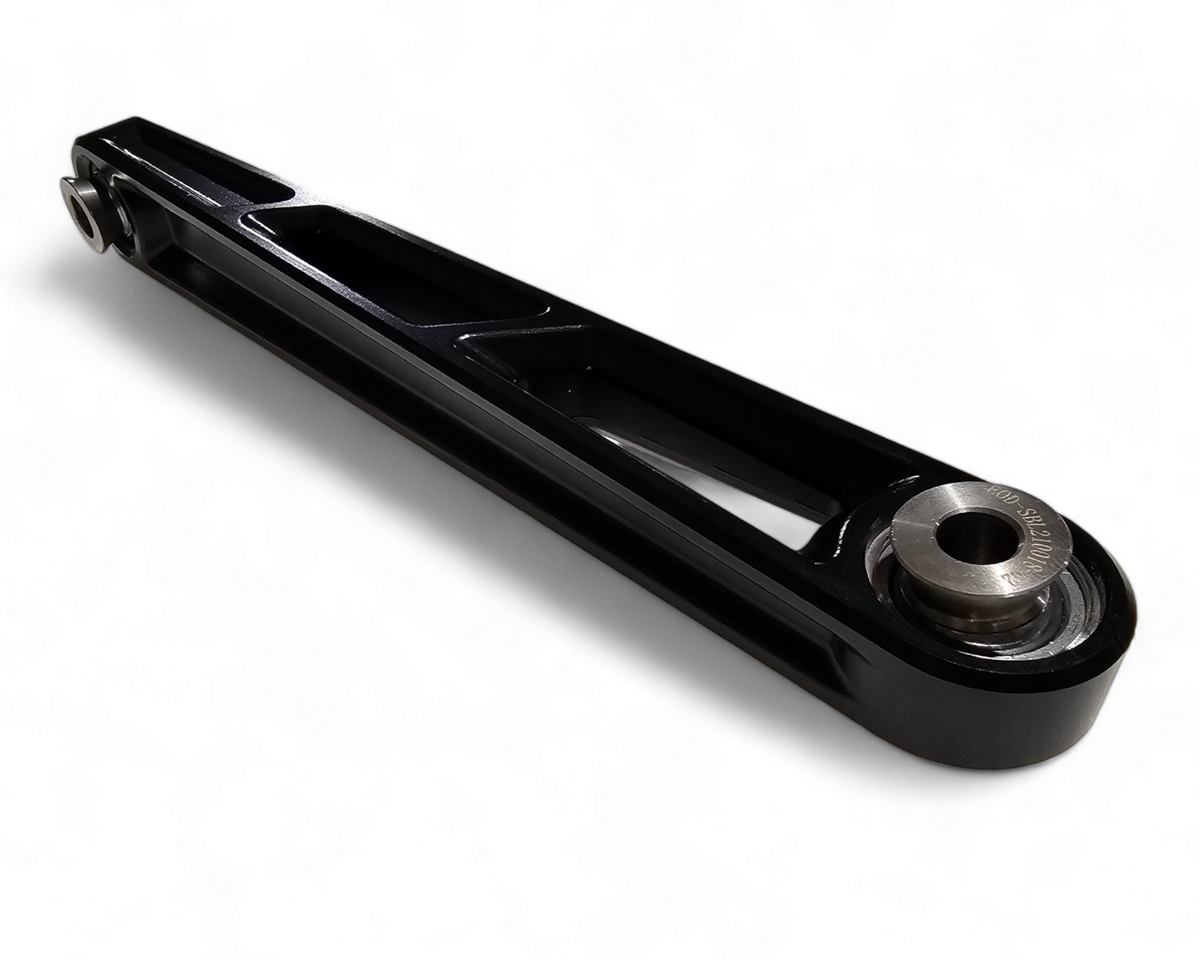 Increased bearing angle uni-ball detail on Polaris RZR Pro R front sway bar link
