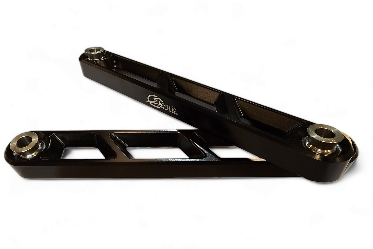 Polaris RZR Pro R Turbo R Rear Sway Bar Link in black shown solo displaying full billet construction