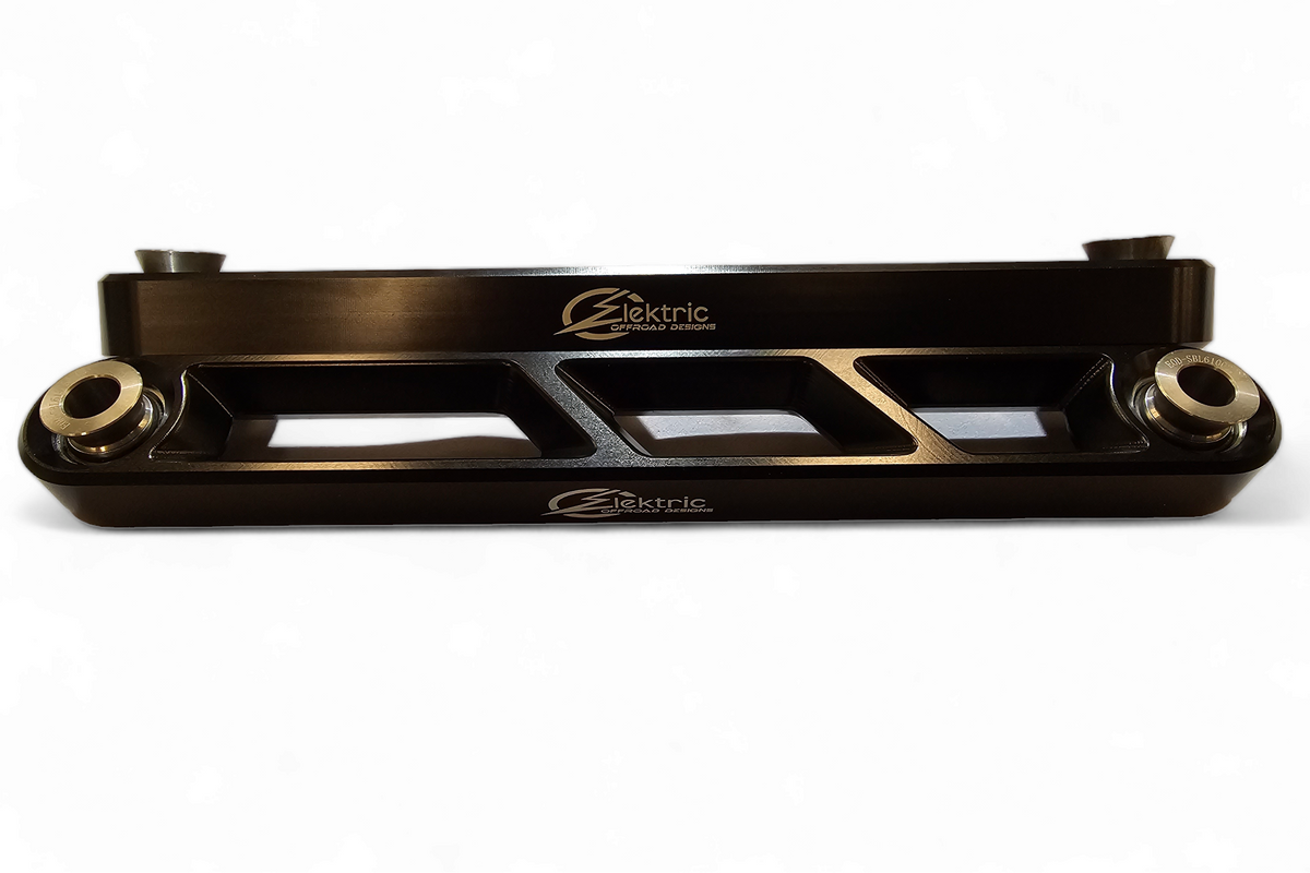 Polaris RZR Turbo R black billet rear sway bar links shown as a pair