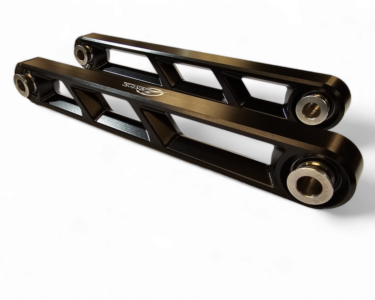 Stylistic machined design on Polaris RZR Turbo R black rear sway bar link