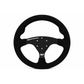 RLB Motorsports 14" UTV race steering wheel in black suede with black stitching, front view