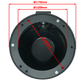 Technical diagram showing dimensions of a circular black housing with 175mm 129mm and 155mm measurements