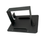 Black metal mounting bracket with rectangular frame and base plate