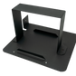 Black metal mounting bracket with rectangular frame and base plate