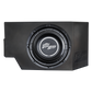 UTV Stereo subwoofer in a black enclosure