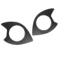 Pair of black textured metal speaker mounting rings with circular cutouts