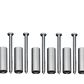 Set of six metal spacers and six matching screws
