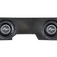 UTV Stereo dual subwoofer enclosure with two black speakers