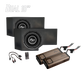 UTV Stereo dual 10 inch subwoofer enclosures with two amplifiers and wiring accessories