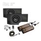 UTV Stereo dual 10 inch subwoofer enclosures with two amplifiers and wiring accessories