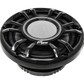 UTV Stereo black circular speaker with silver mesh center