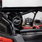 UTV Stereo speaker pod mounted on a black roll cage