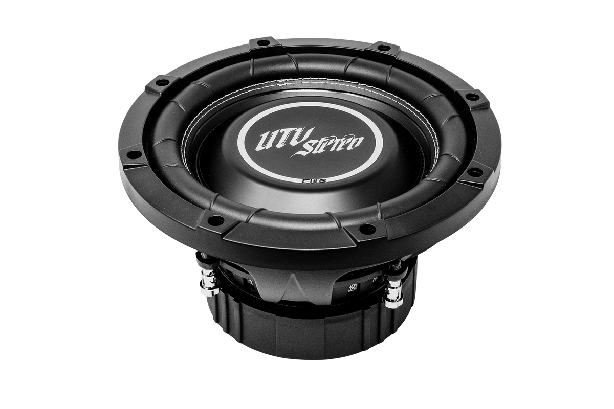 UTV Stereo Elite black circular subwoofer speaker