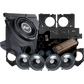 UTV Stereo audio system kit including subwoofer enclosure, amplifier, four speakers, and mounting brackets