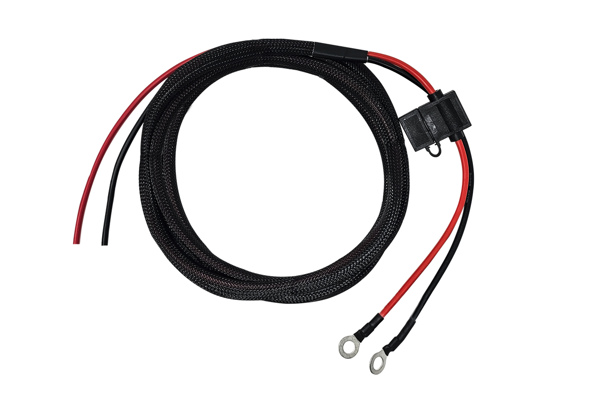 UTV Stereo power wire harness with inline fuse and ring terminals