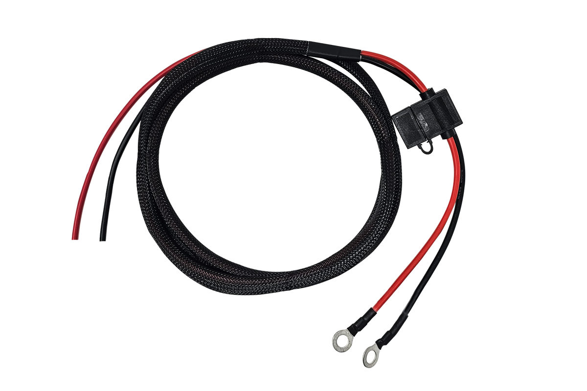 UTV Stereo power cable with inline fuse and ring terminals