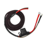 UTV Stereo power cable with inline fuse holder and ring terminals