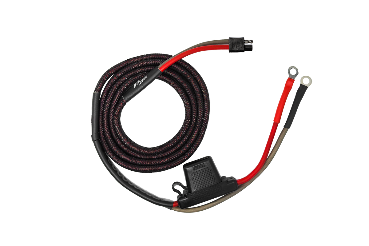 UTV Stereo power cable with inline fuse holder and ring terminals