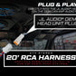 UTV Stereo 20 foot RCA harness for Can-Am audio roof JL Audio head unit connection