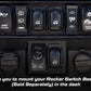 UTV Stereo rocker switch bass knob mounted in vehicle dash
