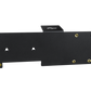 Black metal UTV INC mounting bracket with predrilled holes and gold hardware