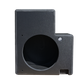 UTV Stereo black subwoofer enclosure with a circular speaker cutout