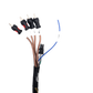 UTV Stereo wiring harness with four RCA connectors and a blue remote wire
