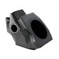 Black molded plastic subwoofer enclosure with two speaker mounting holes