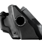 Black plastic motorcycle fuel tank with circular filler neck